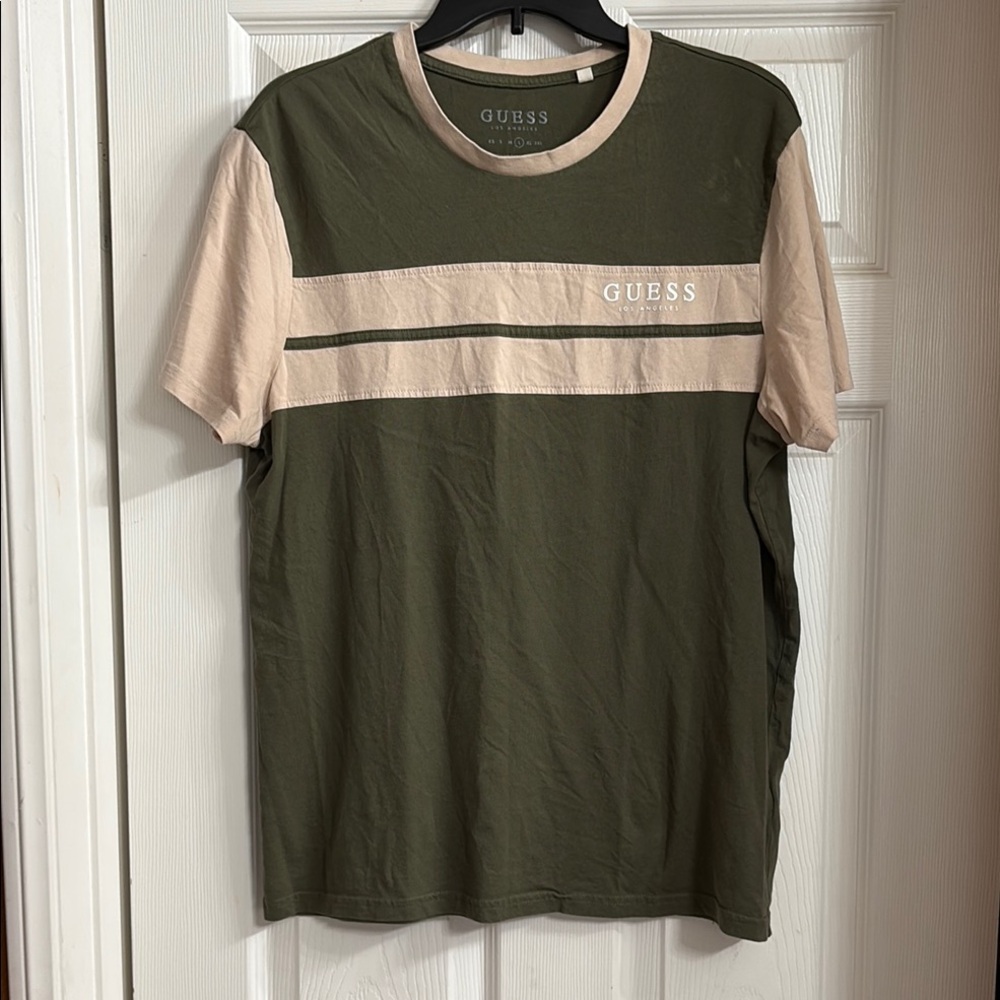 Guess Green and Tan Short Sleeve Tee